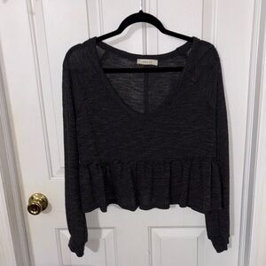 Jolie Women's Charcoal Peplum Blouse